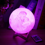 16 Color Changing Photo 3D Moon Lamp Light Remote Touch Control